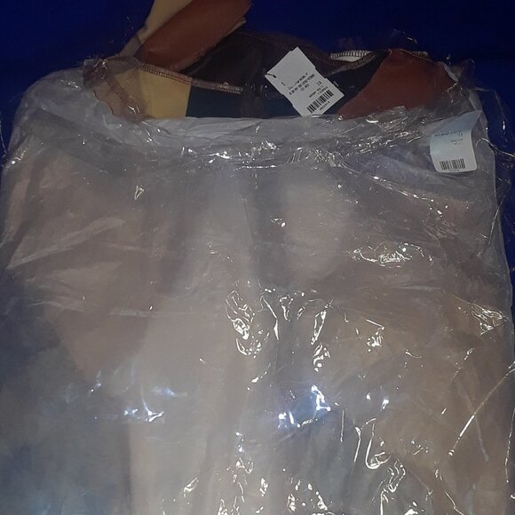 NO BAD DAYS FAUX LEATHER PATCHWORK MIDI DRESS - Picture 6 of 6